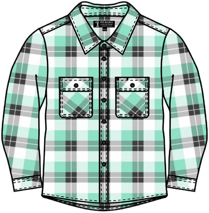 Pilbara Kids Open Front Flannelette Shirt