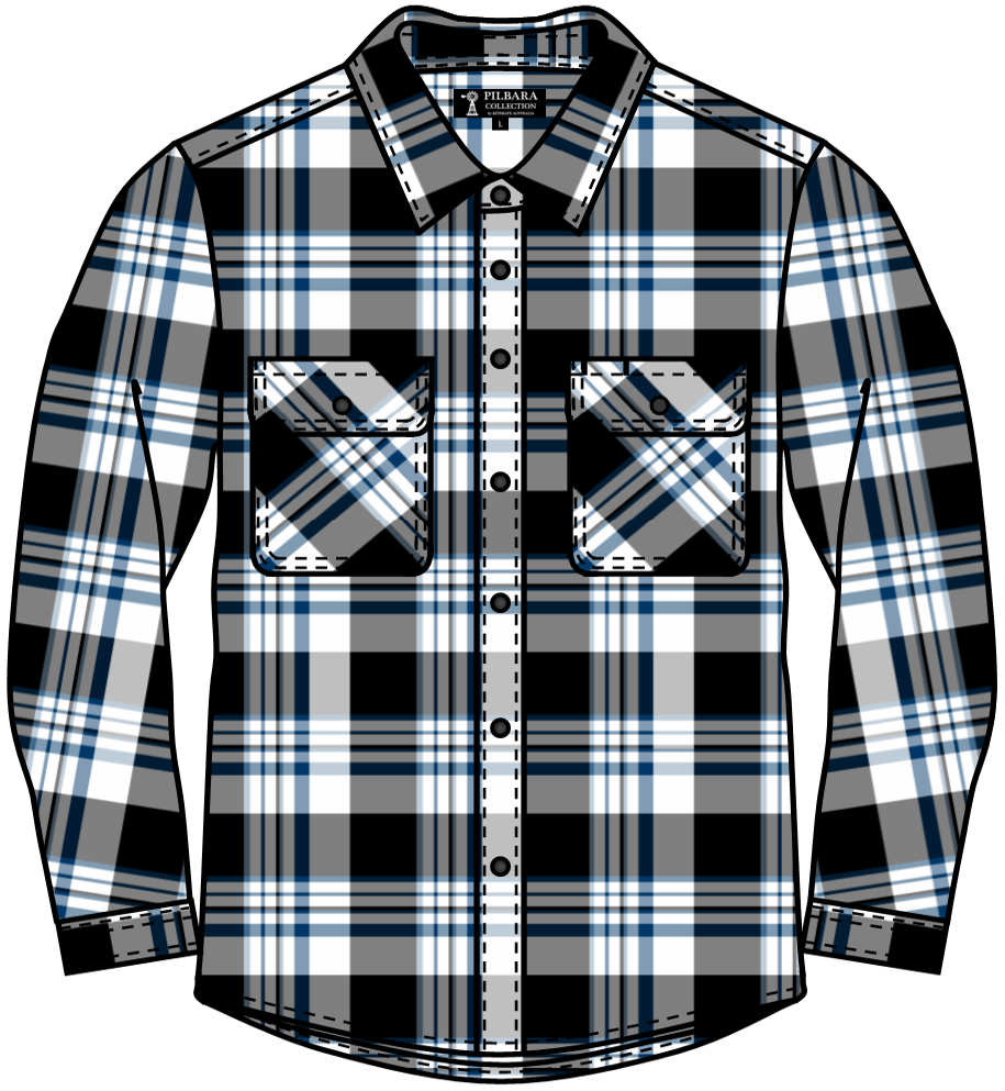 Pilbara Mens Flannelette Open Front Shirt