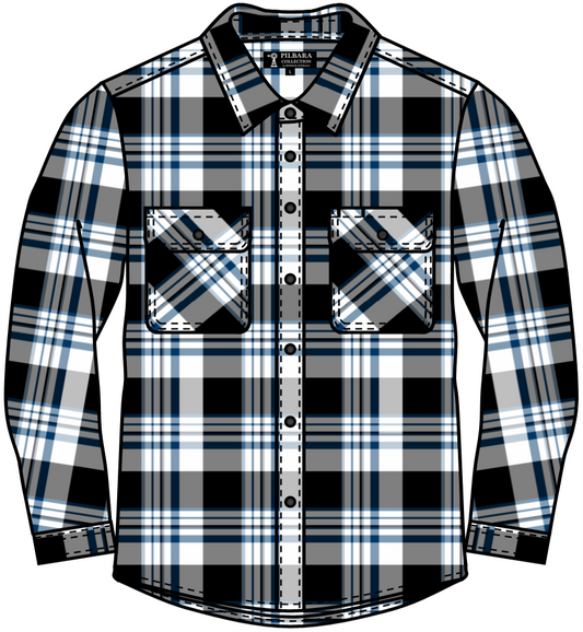 Pilbara Mens Flannelette Open Front Shirt