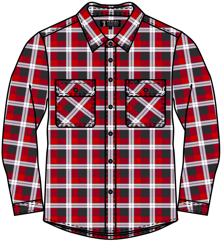 Pilbara Mens Flannelette Open Front Shirt