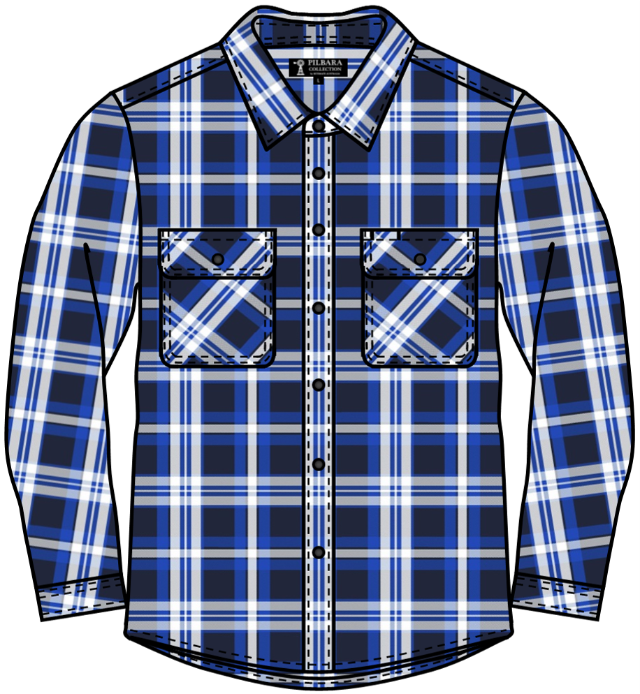 Pilbara Mens Flannelette Open Front Shirt