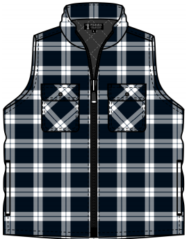 Pilbara Mens Zip Front Quilted Flannelette Vest