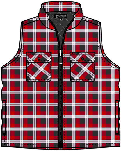 Pilbara Mens Zip Front Quilted Flannelette Vest