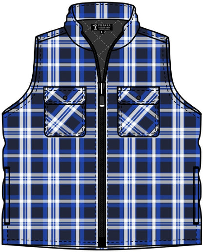 Pilbara Mens Zip Front Quilted Flannelette Vest
