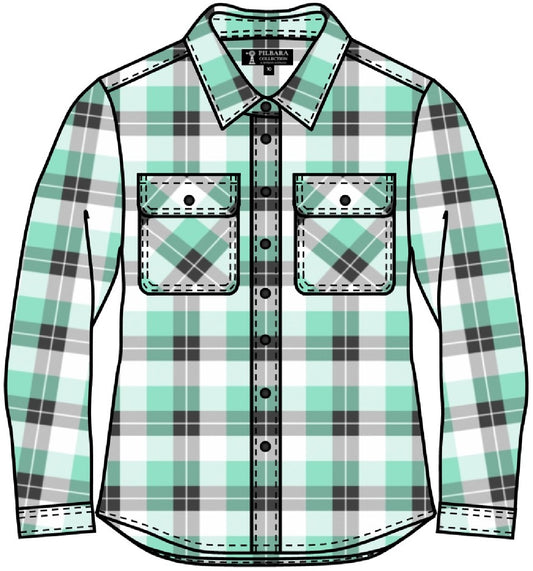 Pilbara Womens Open Front Flannelette Shirt