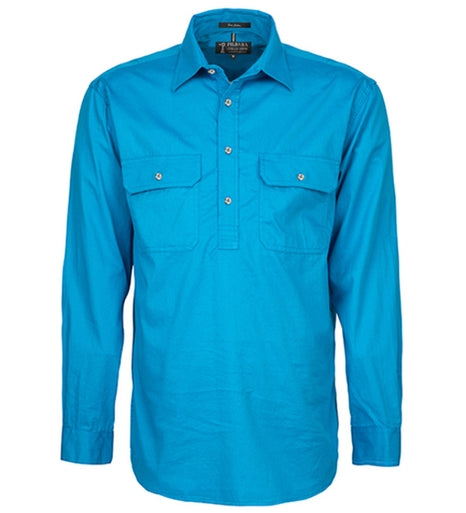 Pilbara Mens 1/2 Button L/s Shirt