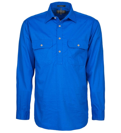 Pilbara Mens 1/2 Button L/s Shirt