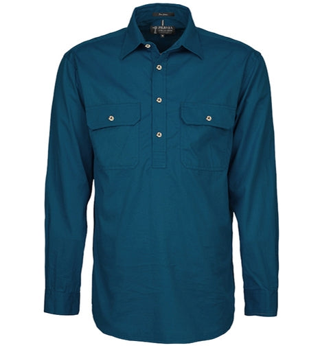 Pilbara Mens 1/2 Button L/s Shirt