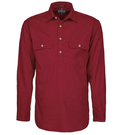 Pilbara Mens 1/2 Button L/s Shirt