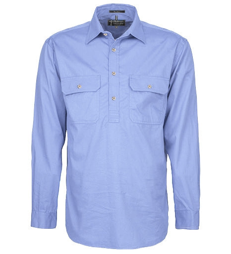 Pilbara Mens 1/2 Button L/s Shirt