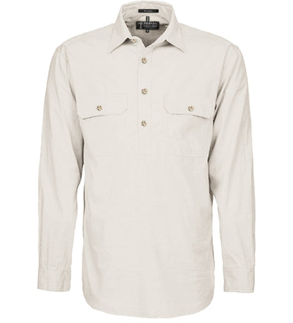 Pilbara Mens 1/2 Button L/s Shirt