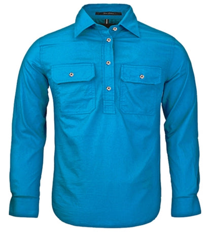 Pilbara Kids 1/2 Button L/s Shirt