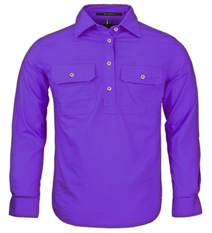 Pilbara Kids 1/2 Button L/s Shirt