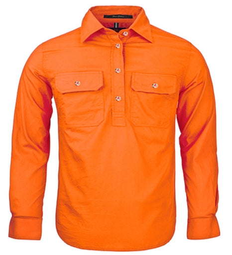 Pilbara Kids 1/2 Button L/s Shirt