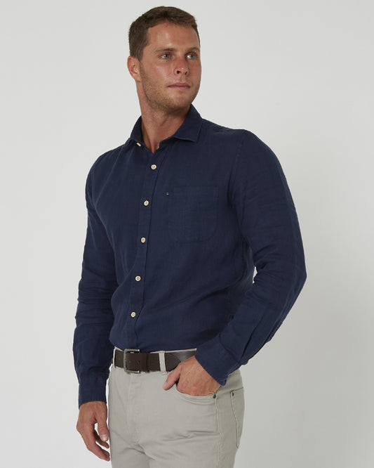 Pilbara Mens Linen L/S Shirt