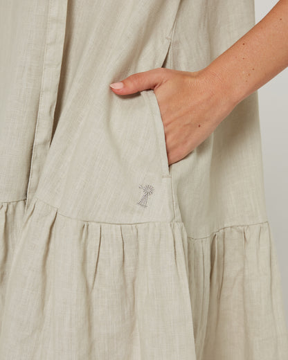 Pilbara Womens Tilly Linen 3/4 Sleeve Dress