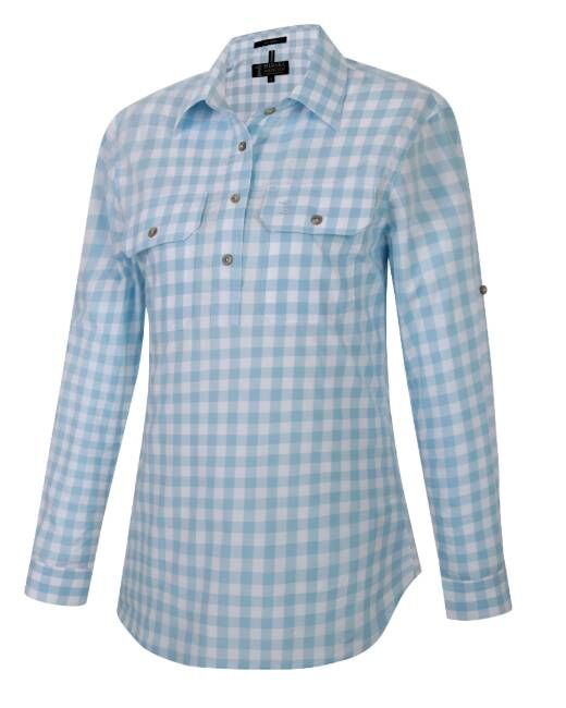 Pilbara Womens Y/D Check Closed Front L/S Shirt