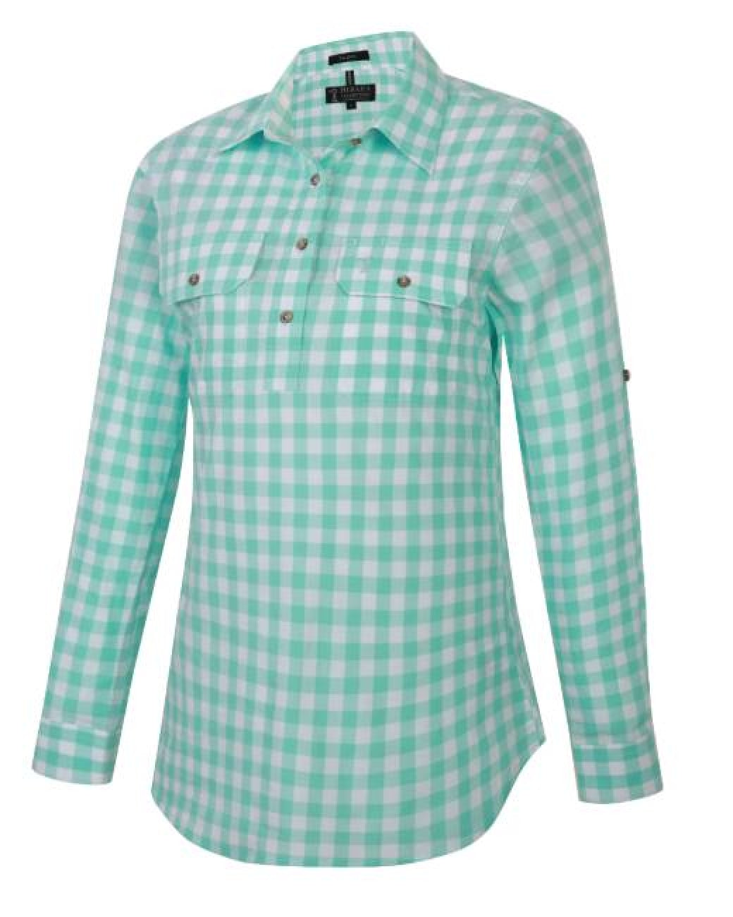Pilbara Womens Y/D Check Closed Front L/S Shirt