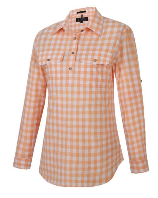 Pilbara Womens Y/D Check Closed Front L/S Shirt