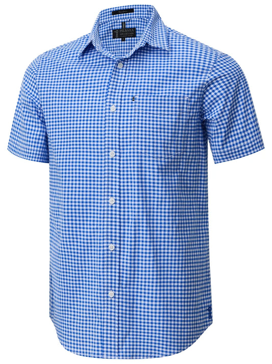 Pilbara Mens Gingham S/S Shirt