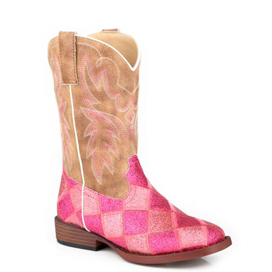 Roper Little Kids Glitter Blocks Boots