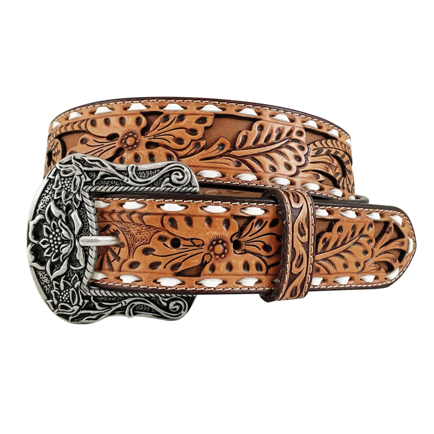 Roper Womens Genuine Leather Floral Hand Tooling with Cut outs