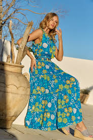 Naudic Womens Sophia Maxi Lightly Print