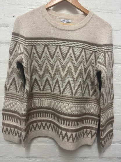 See Saw Womens Australian Woo/Nylon/Acrylic Fair Isle Sweater