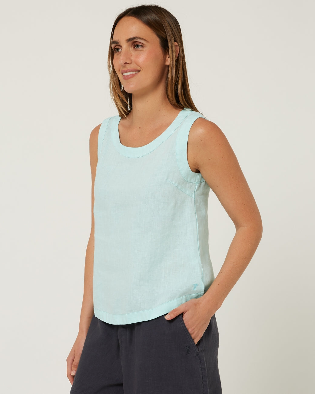 Pilbara Womens Gabriella Linen Singlet