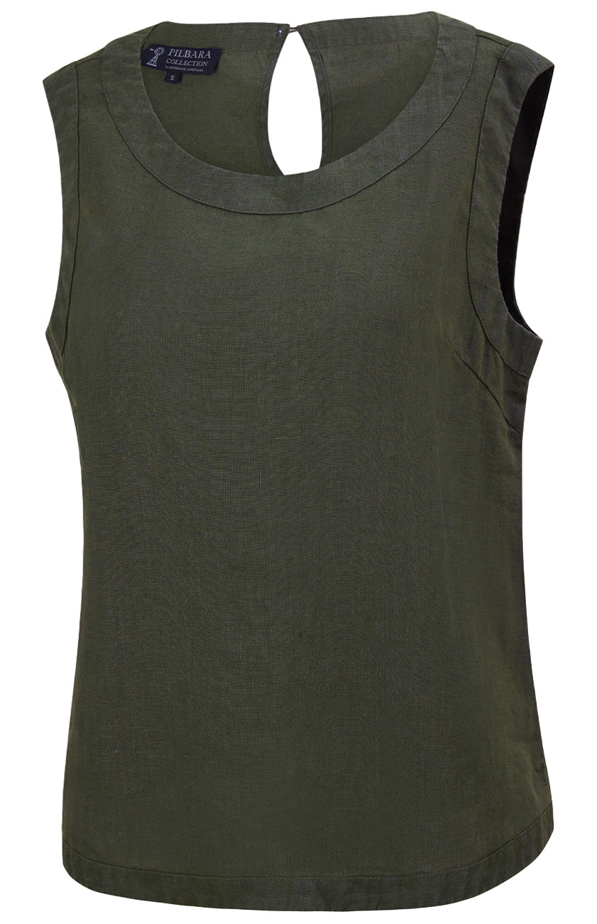 Pilbara Womens Gabriella Linen Singlet