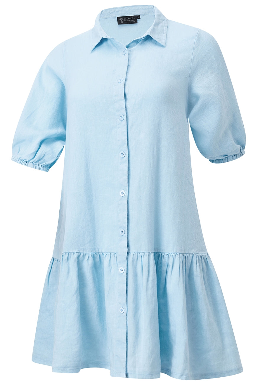 Pilbara Womens Monica Linen 3/4 Sleeve Dress