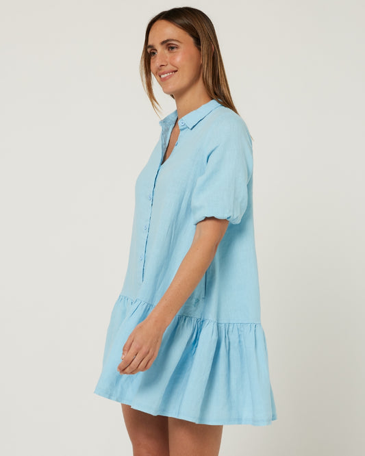 Pilbara Womens Monican Linen 3/4 Sleeve Dress