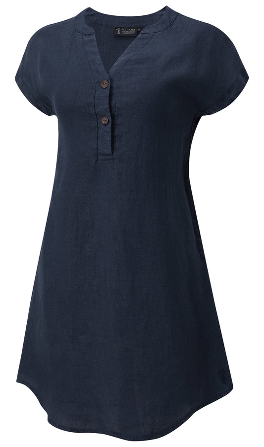 Pilbara Womens Alina Linen Cap Sleeved Dress