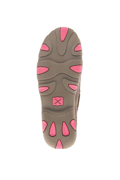 Twisted X Womens Pink Ribbon Moc Boat Slip On