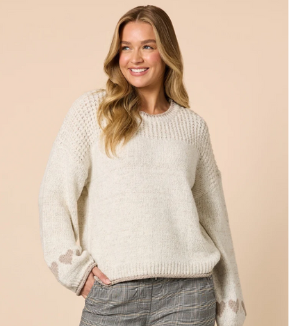 Threadz Womens Chic Heart Knit