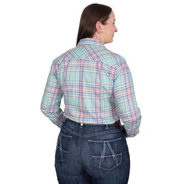 Just Country Womens Abbey Full Button Print Workshirt