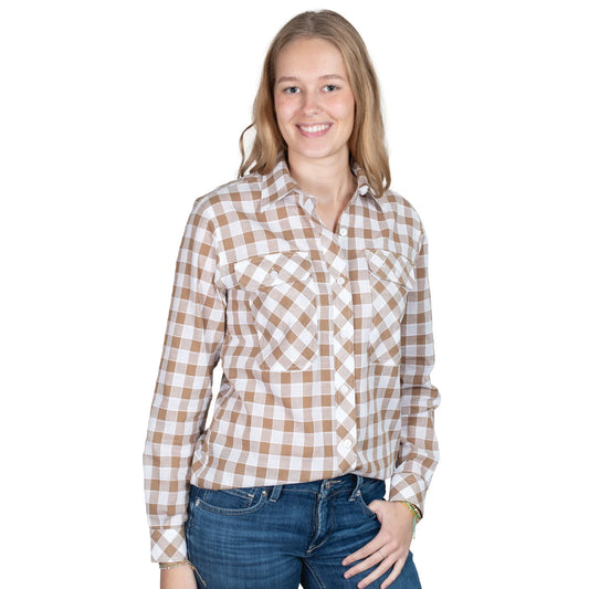 Just Country Womens Abbey Full Button Print Workshirt