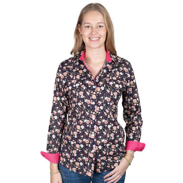 Just Country Womens Abbey Full Button Print Workshirt