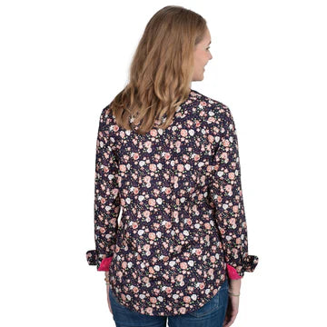 Just Country Womens Abbey Full Button Print Workshirt