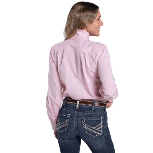 Just Country Womens Abbey Frills Full Button Print Workshirt