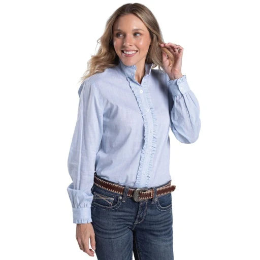 Just Country Womens Abbey Frills Full Button Print Workshirt