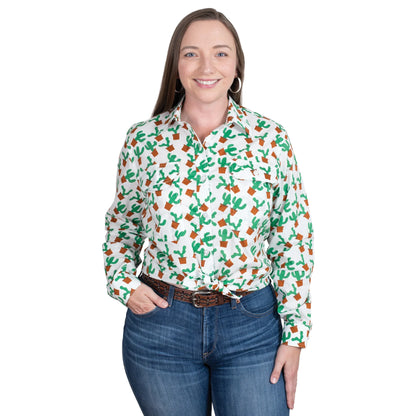 Just Country Womens Abbey Full Button L/S Print Workshirt