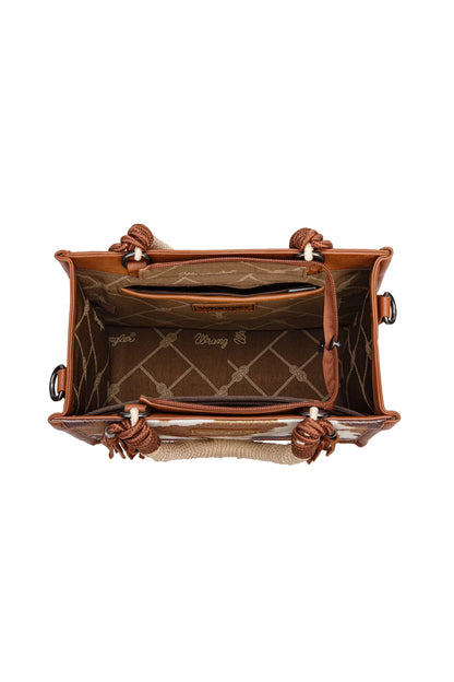 Wrangler Cow Print Tassel Crossbody Bag