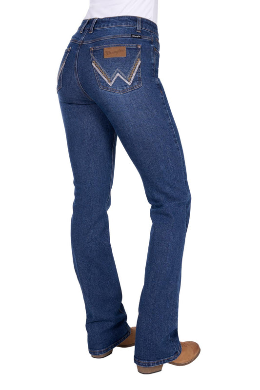 Wrangler Womens Laura High Rise Boot Cut Jeans