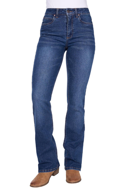 Wrangler Womens Laura High Rise Boot Cut Jeans