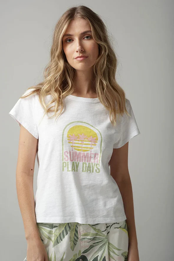 Cloth Paper Scissors Womens Summer Play Printed Tee