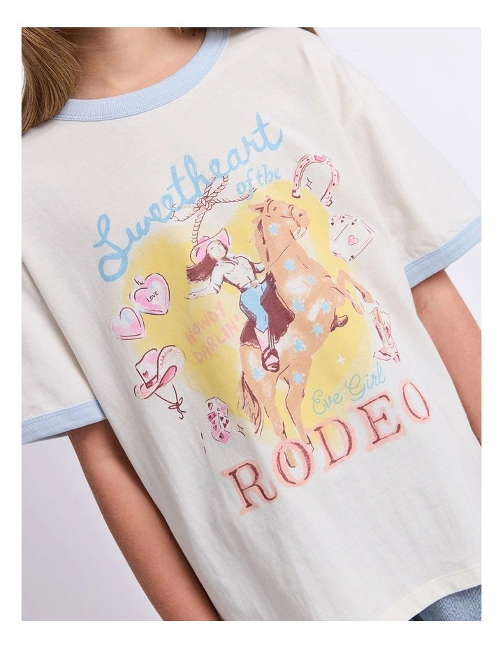 Eve Girl Womens Lasso Ringer Tee